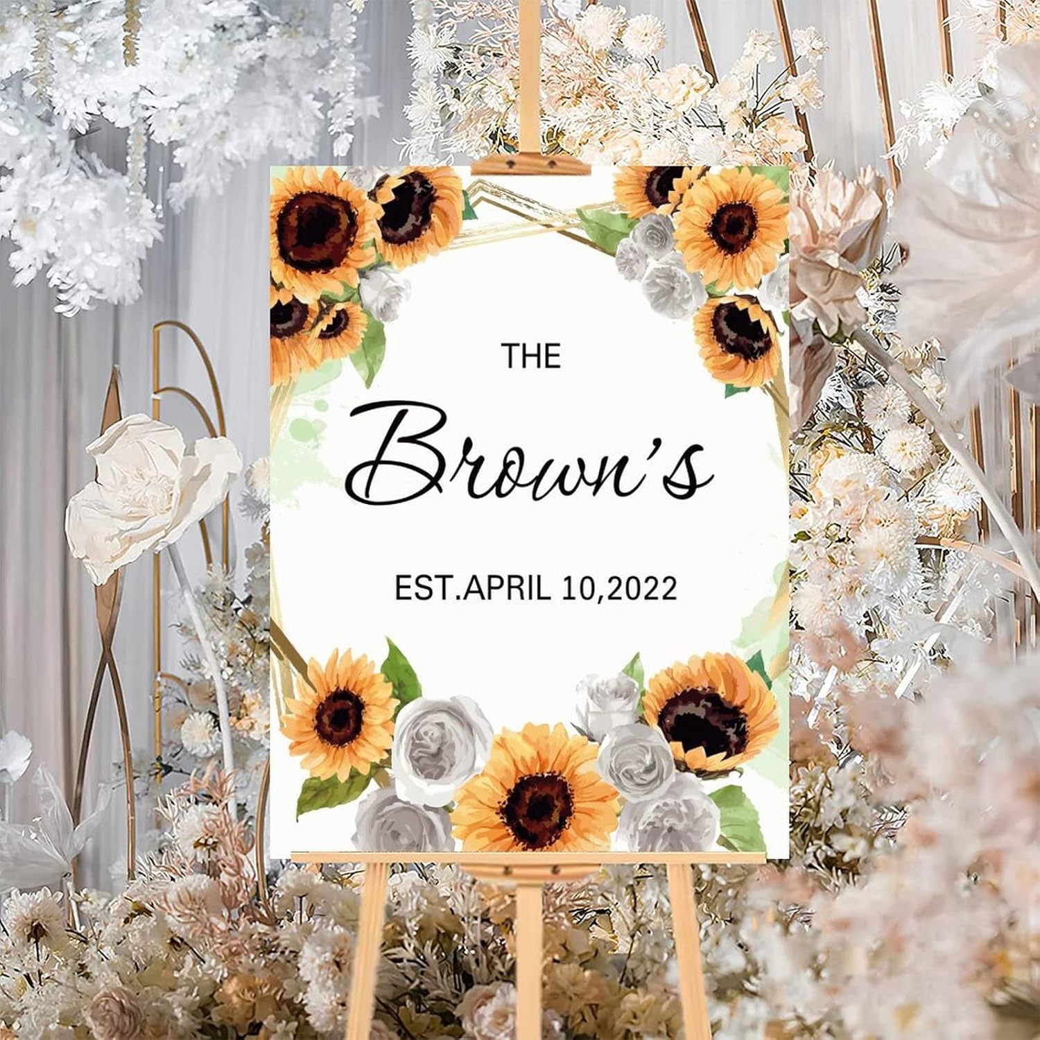 Alioyoit Wedding Welcome Sign Sunflowers 12x16 Inch