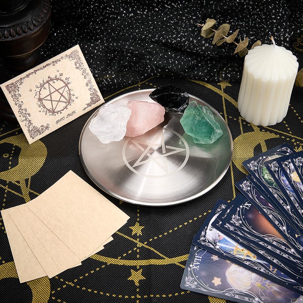 Stainless Steel Star Altar Ritual Plate for Meditation and Spirituality