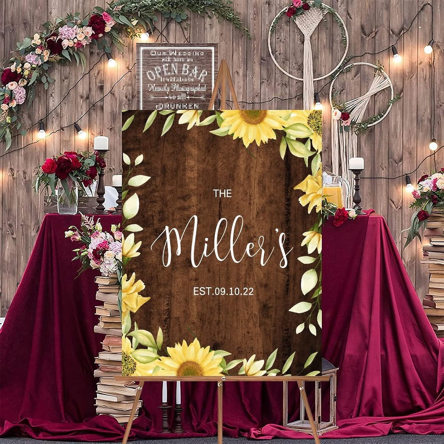 Personalized Wedding Welcome Sign Luxury Wood 12x16 Inch