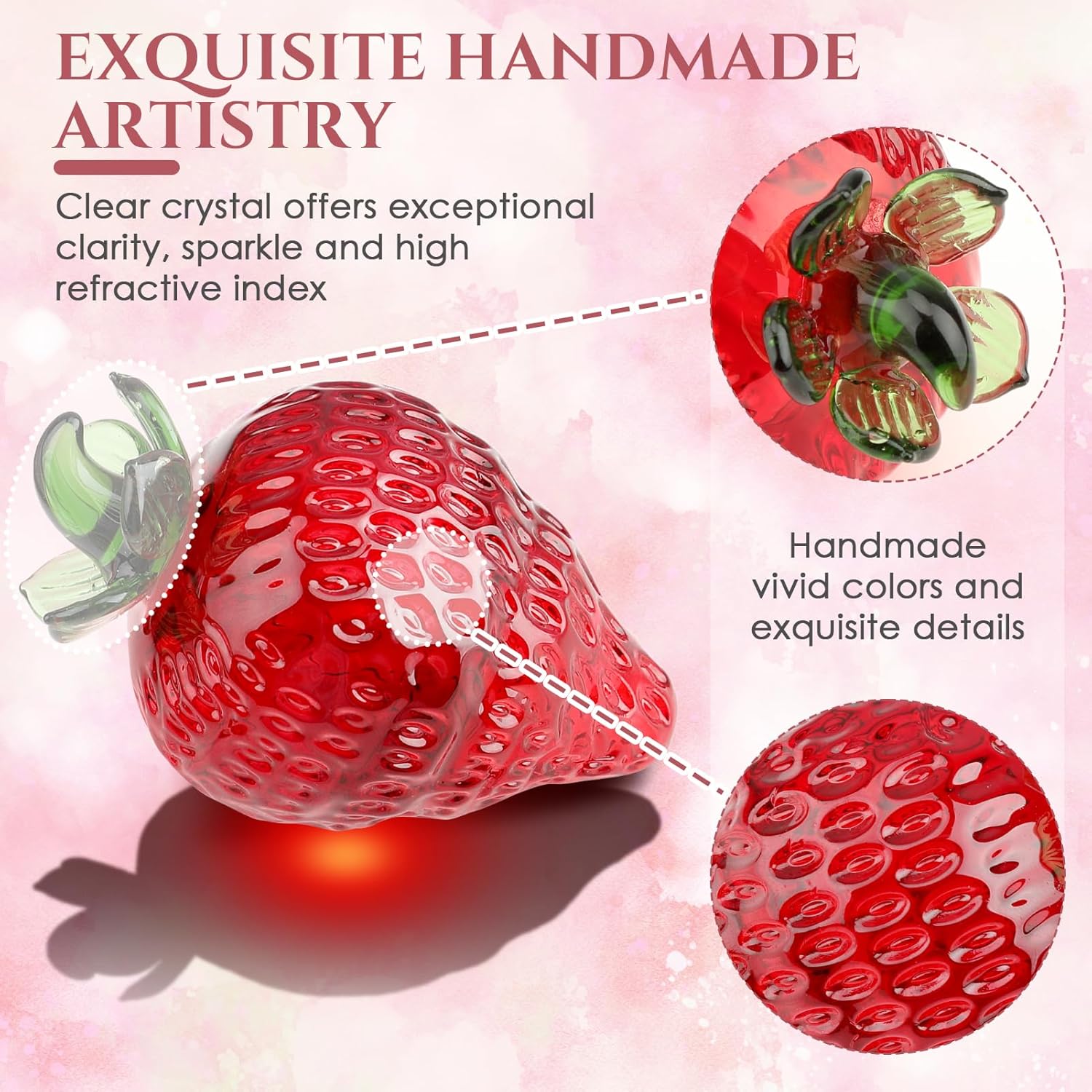 Cverny Hand Blown Glass Strawberry Ornament