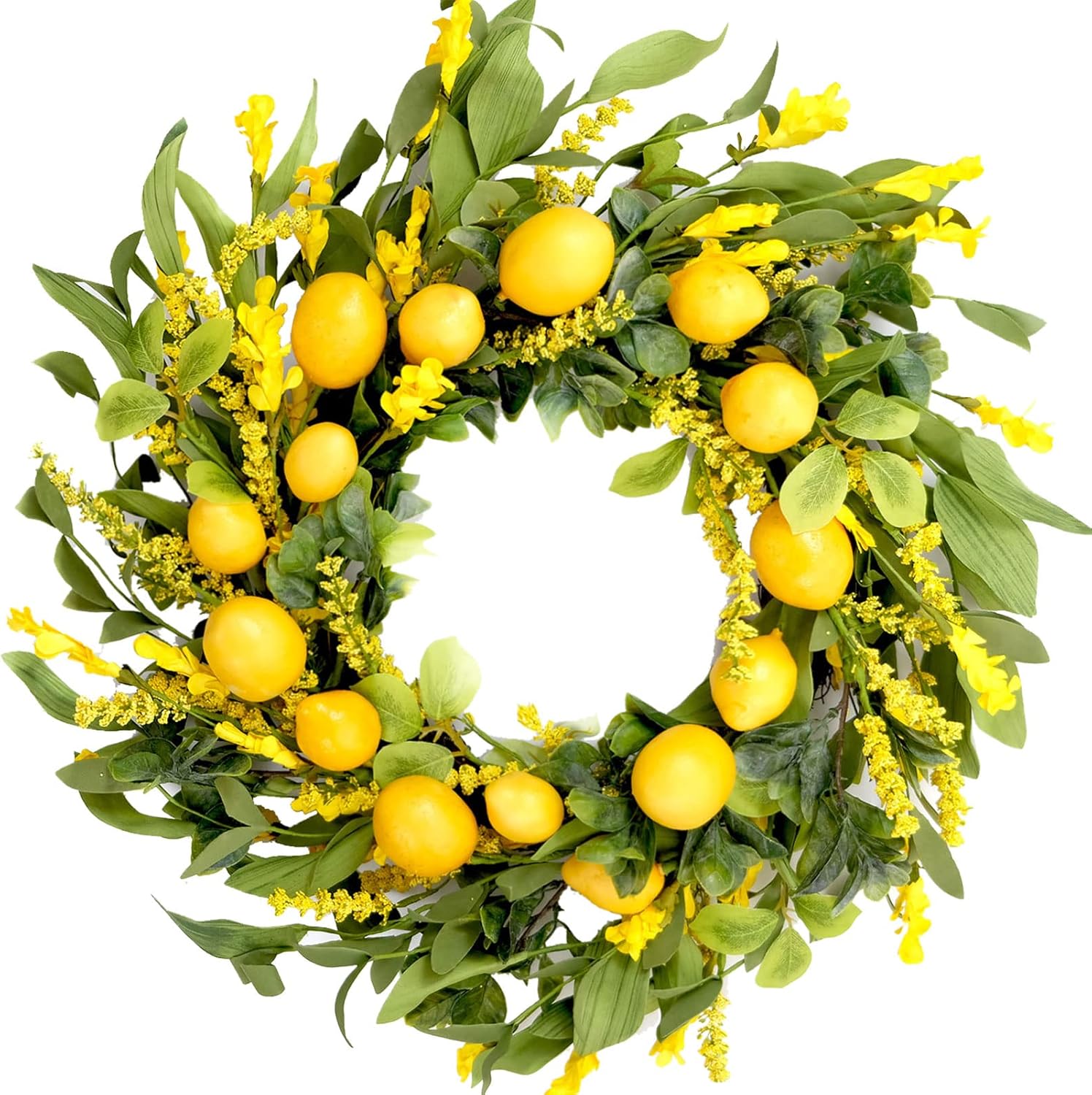 TEMPUS 20 Inch Artificial Lemon Wreath