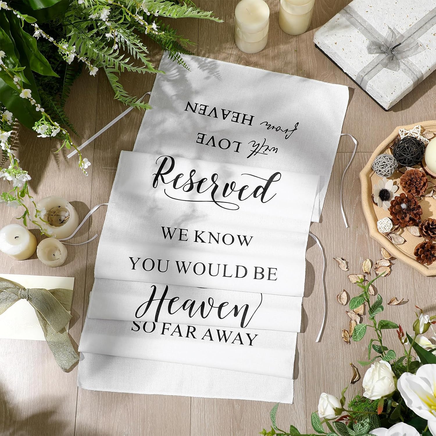 Loving Memory Wedding Chair Sign Banner Classic White