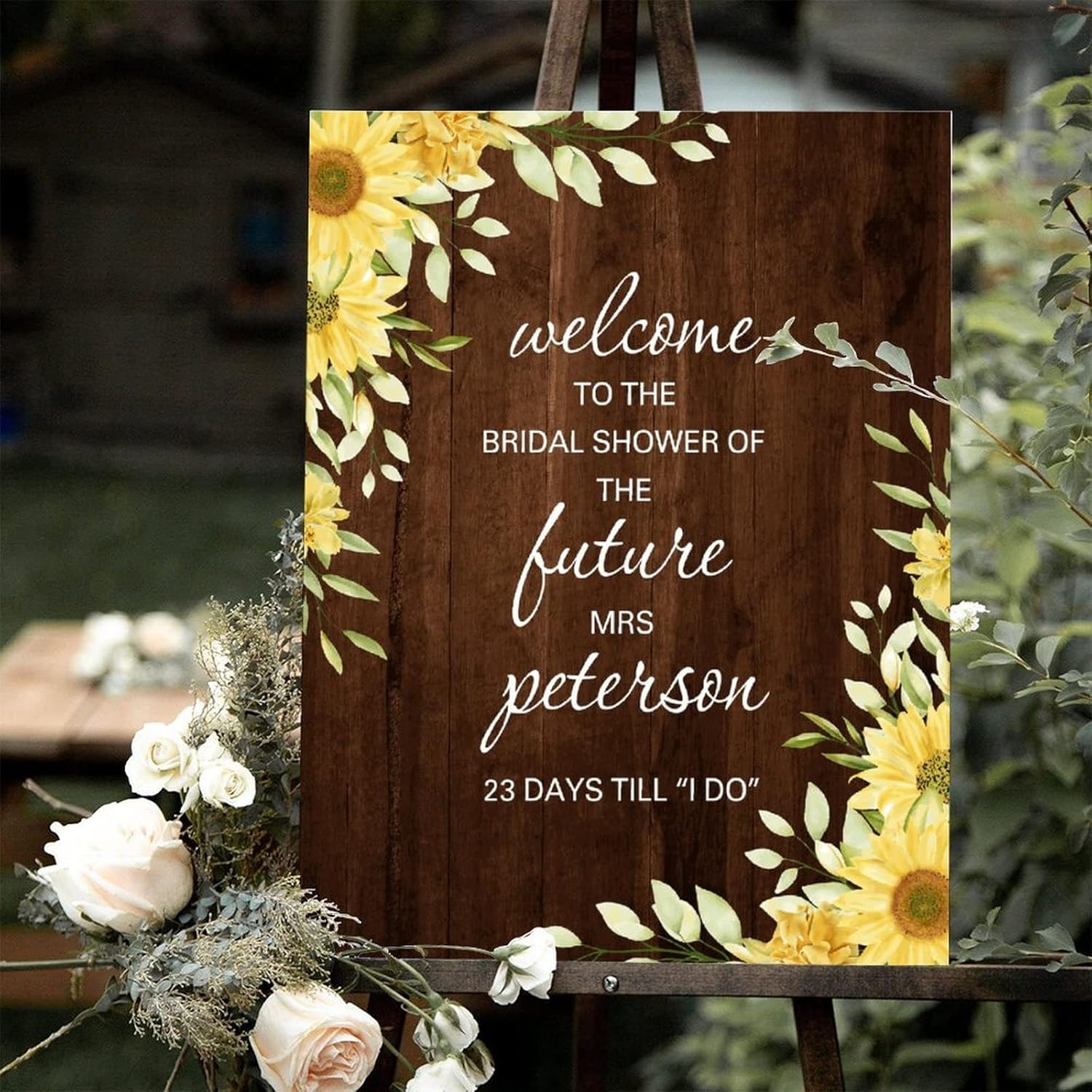 Alioyoit Rustic Wooden Wedding Welcome Sign