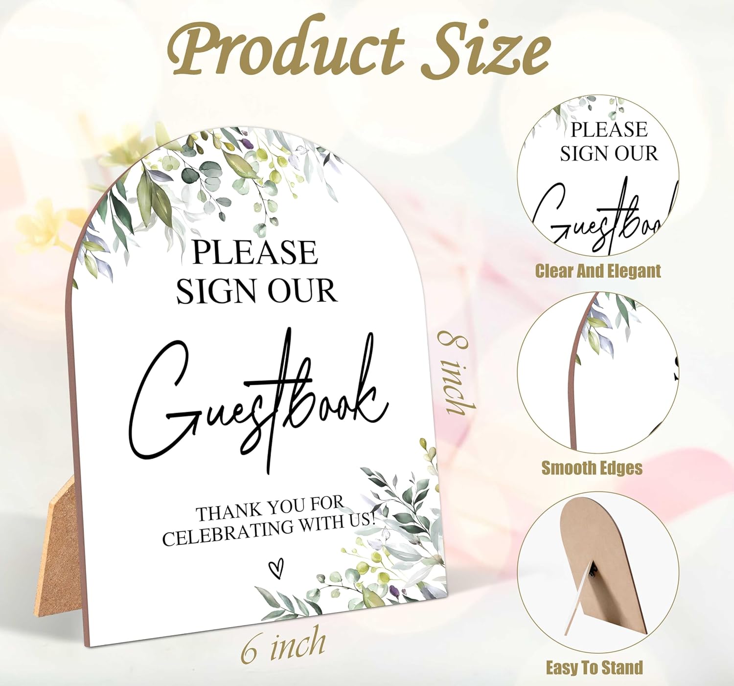 Wooden Arch Wedding Sign with Stand for Reception