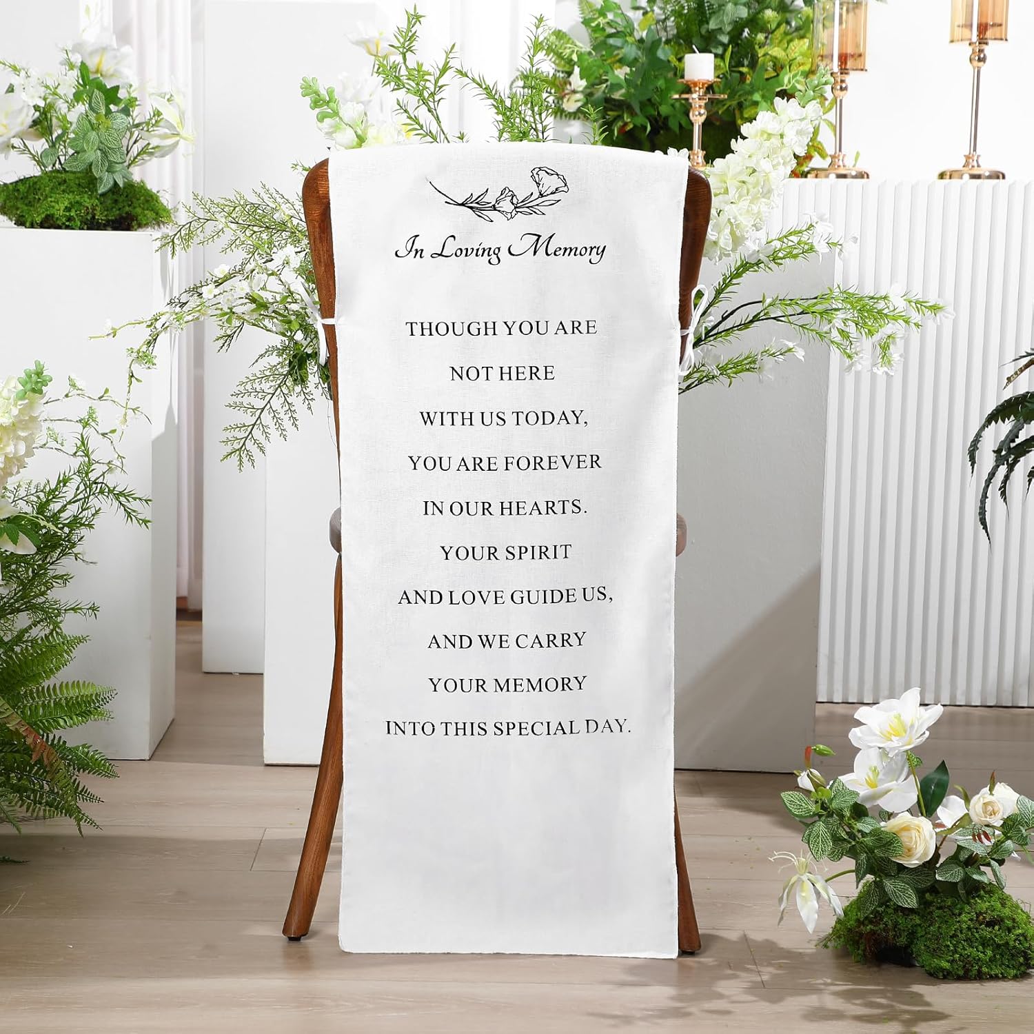Loving Memory Wedding Chair Sign Banner - Reserved Seat for Someone Special