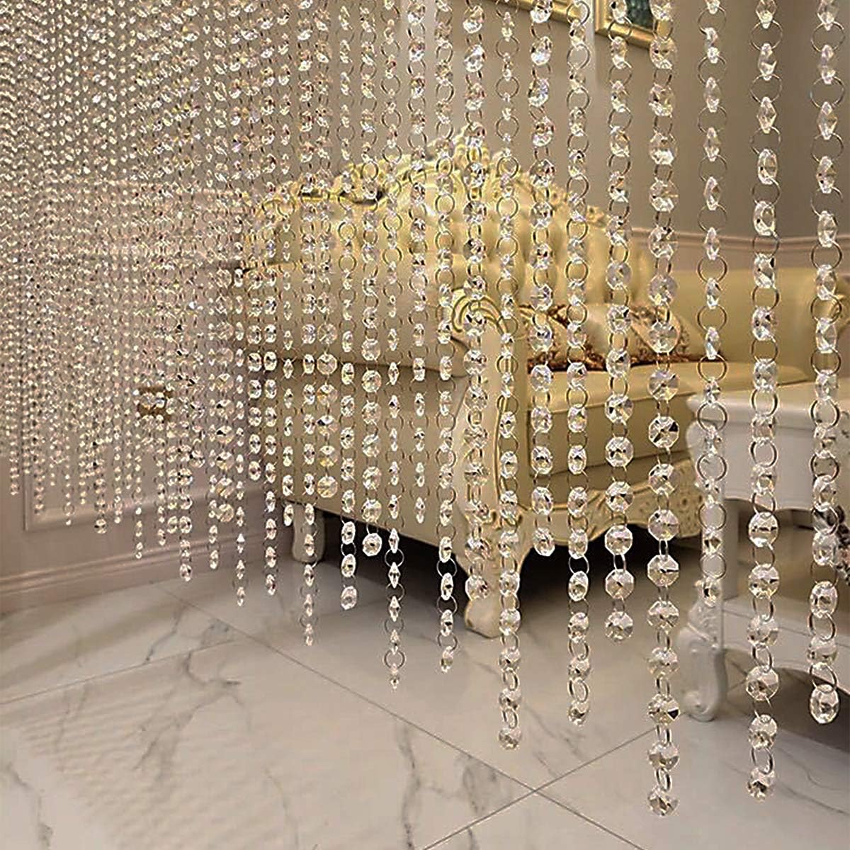 Crystal Acrylic Diamond Bead Garland Strands 16 Feet KinHom