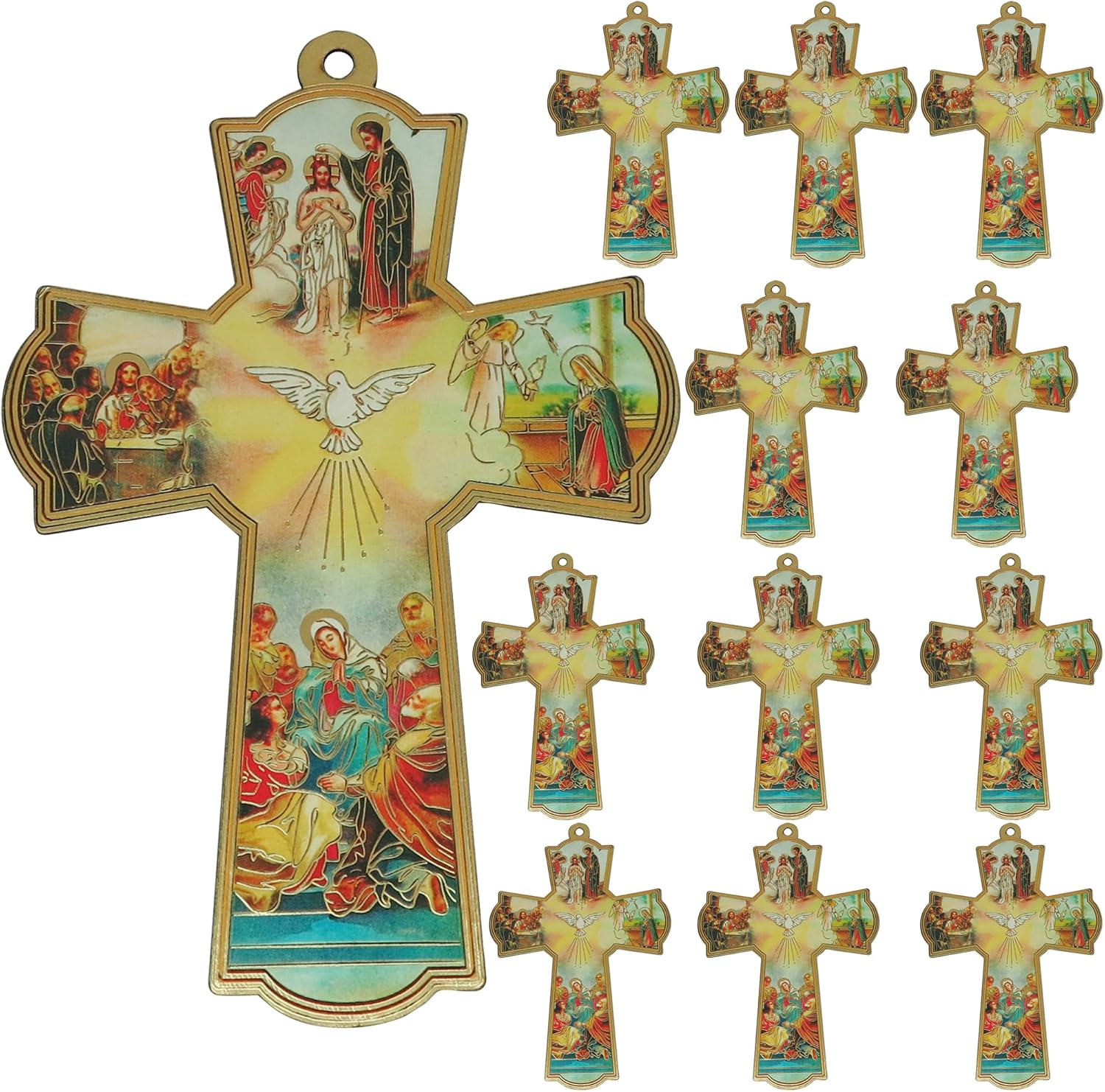 WE 12 Pcs Holy Spirit Wall Cross Baptism Favor