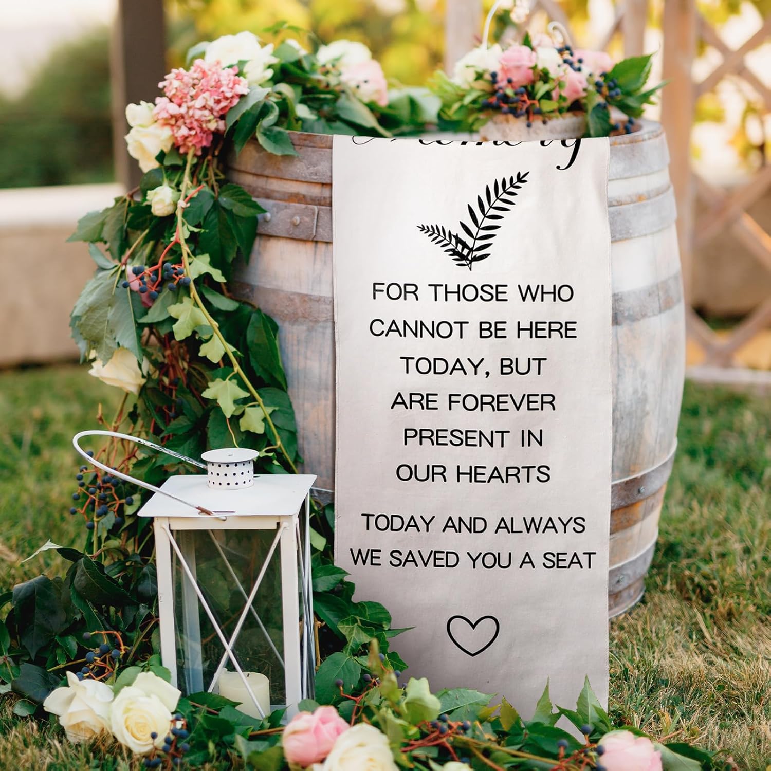 Yousoontic Memorial Wedding Chair Sign 14x49 Inch