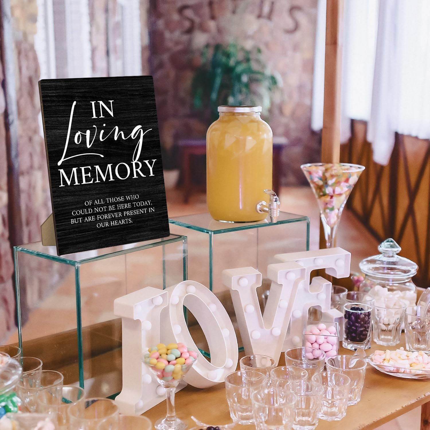 In Loving Memory Wedding Sign with Stand 8x11 Inch 1