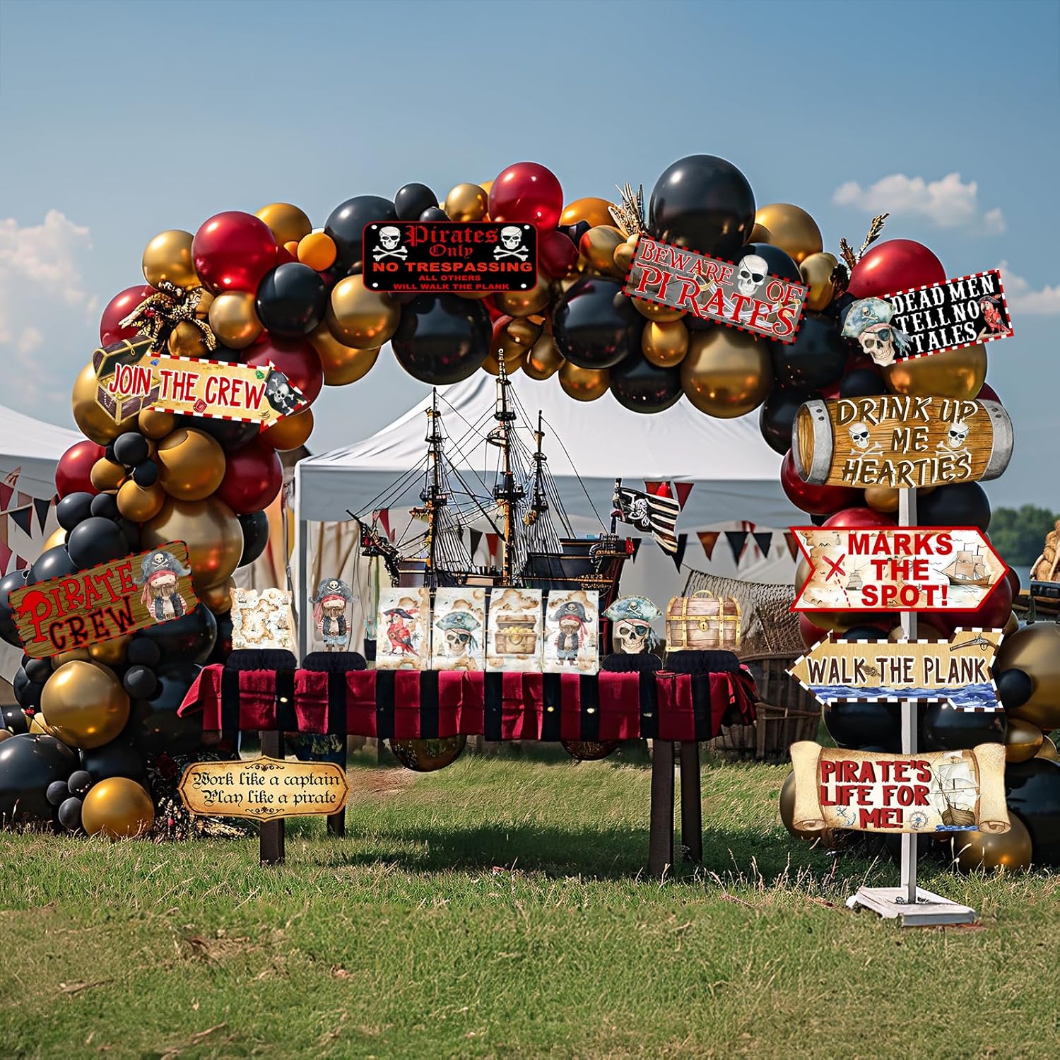 20-Piece Pirate Party Directional Signs Set