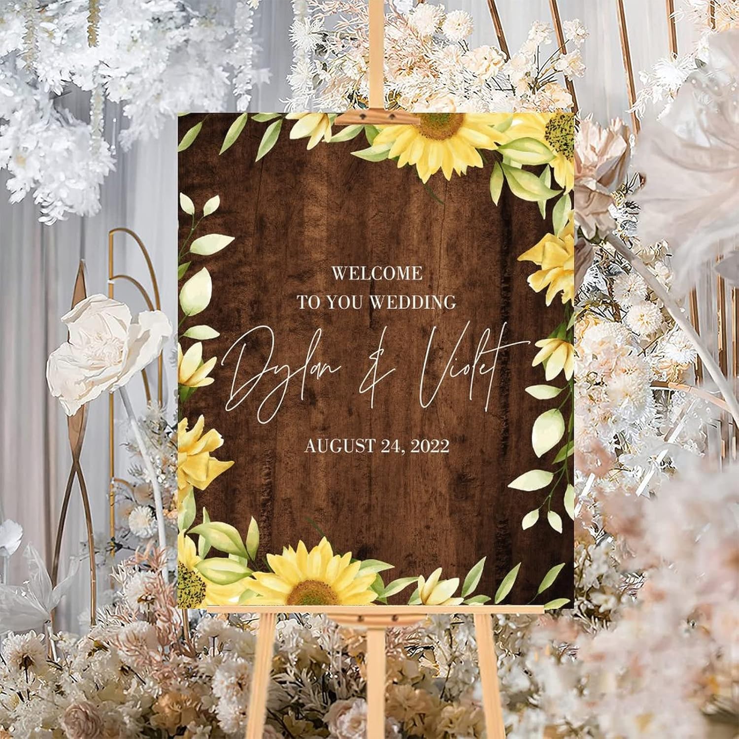 Customizable Rustic Wood Wedding Welcome Sign