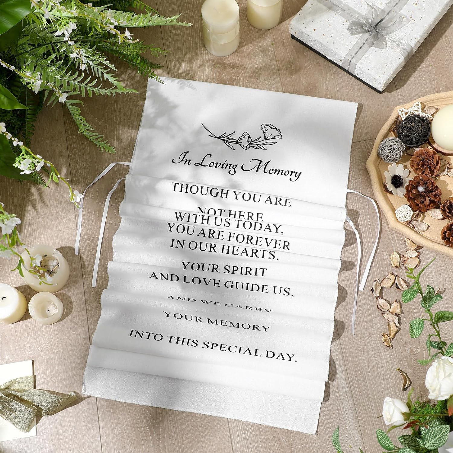Loving Memory Wedding Chair Sign Banner - Reserved Seat for Someone Special