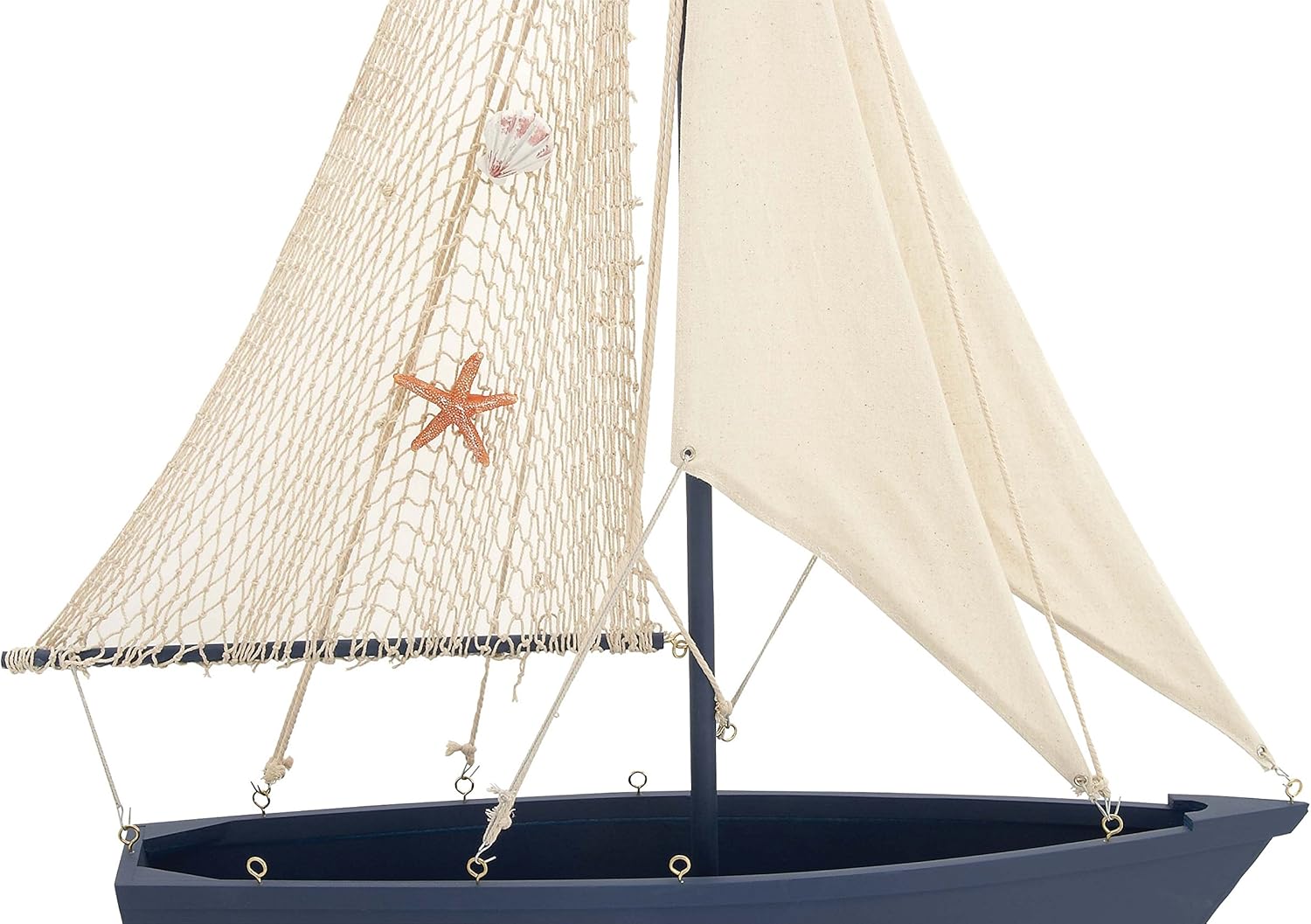 Deco 79 Wood Canvas Sail Boat Decor 29x43