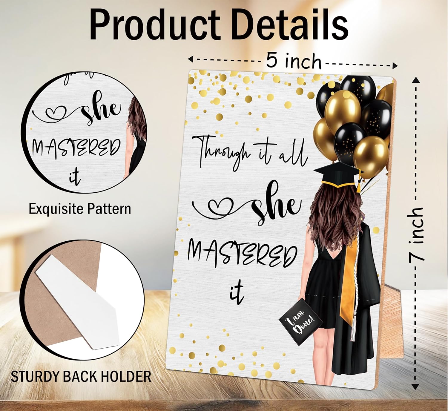 Graduation Wooden Sign with Stand for Her