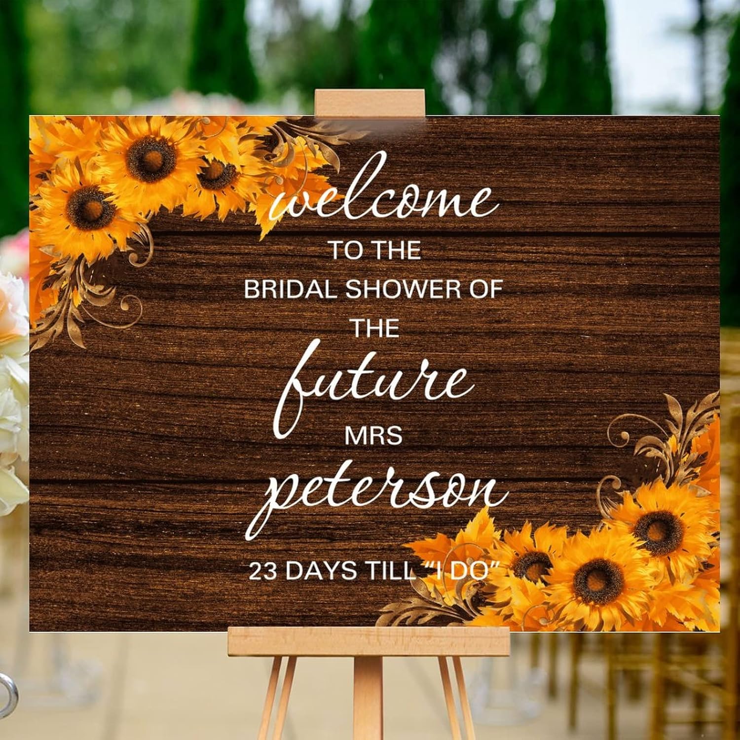 Alioyoit 12x16 Inch Wood Wedding Welcome Sign