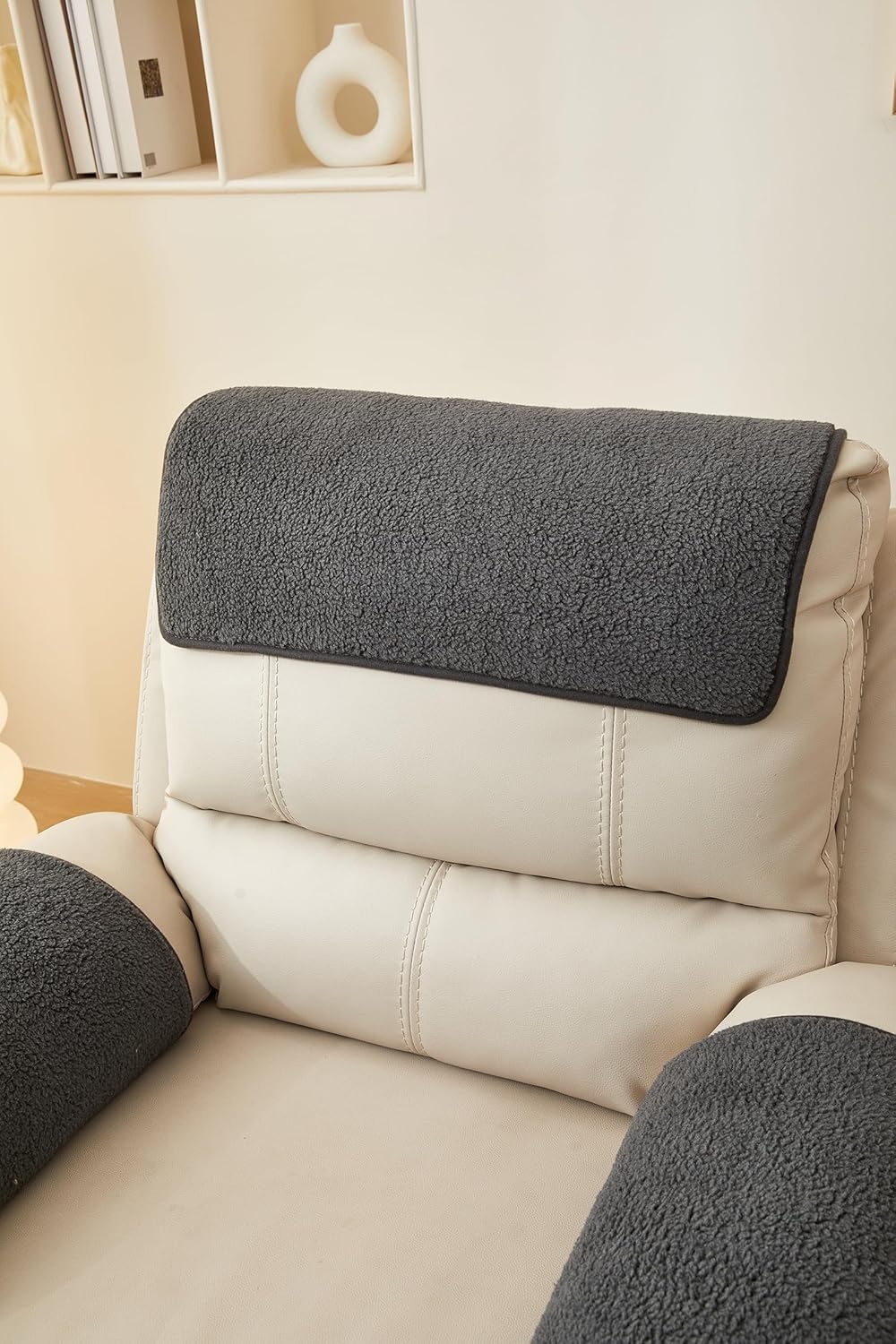 vctops 4 Piece Sherpa Fleece Sofa Slipcover Set