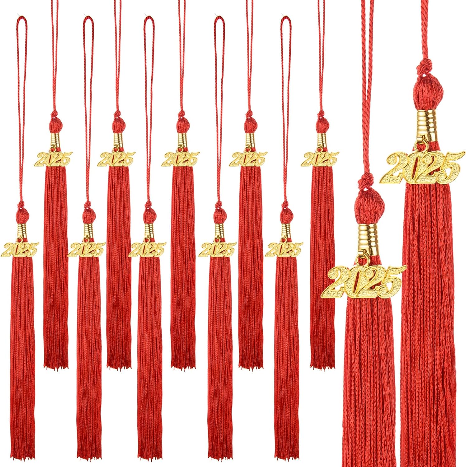 12 Piece Graduation Tassel with 2025 Gold Charm