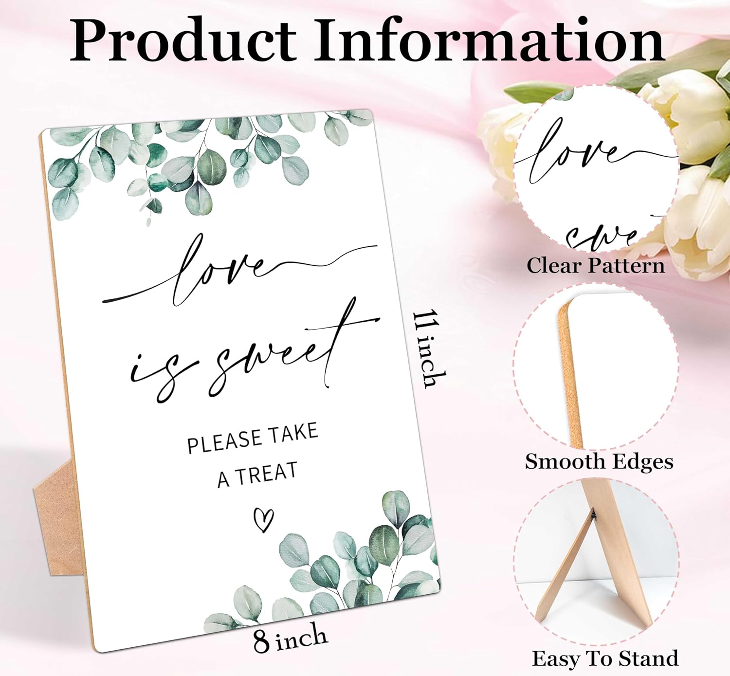 Love is Sweet Wedding Sign with Stand