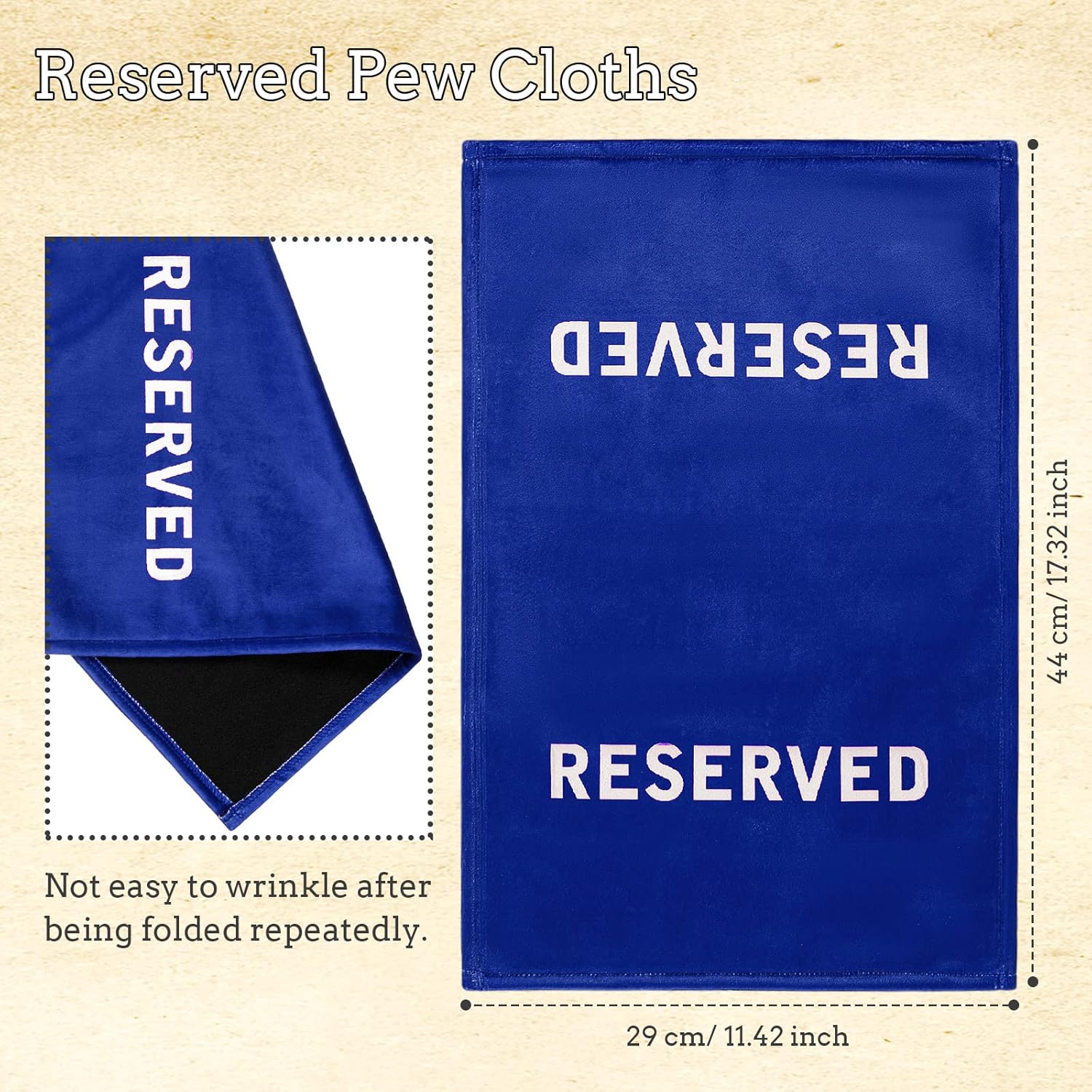 Tudomro Reserved Pew Signs Blue White 8 Pieces
