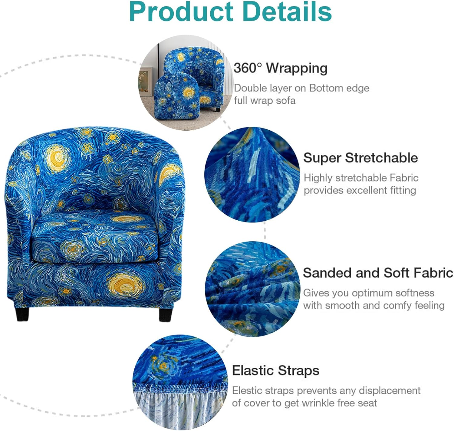 NILUOH 2 Piece Stretch Armchair Slipcovers