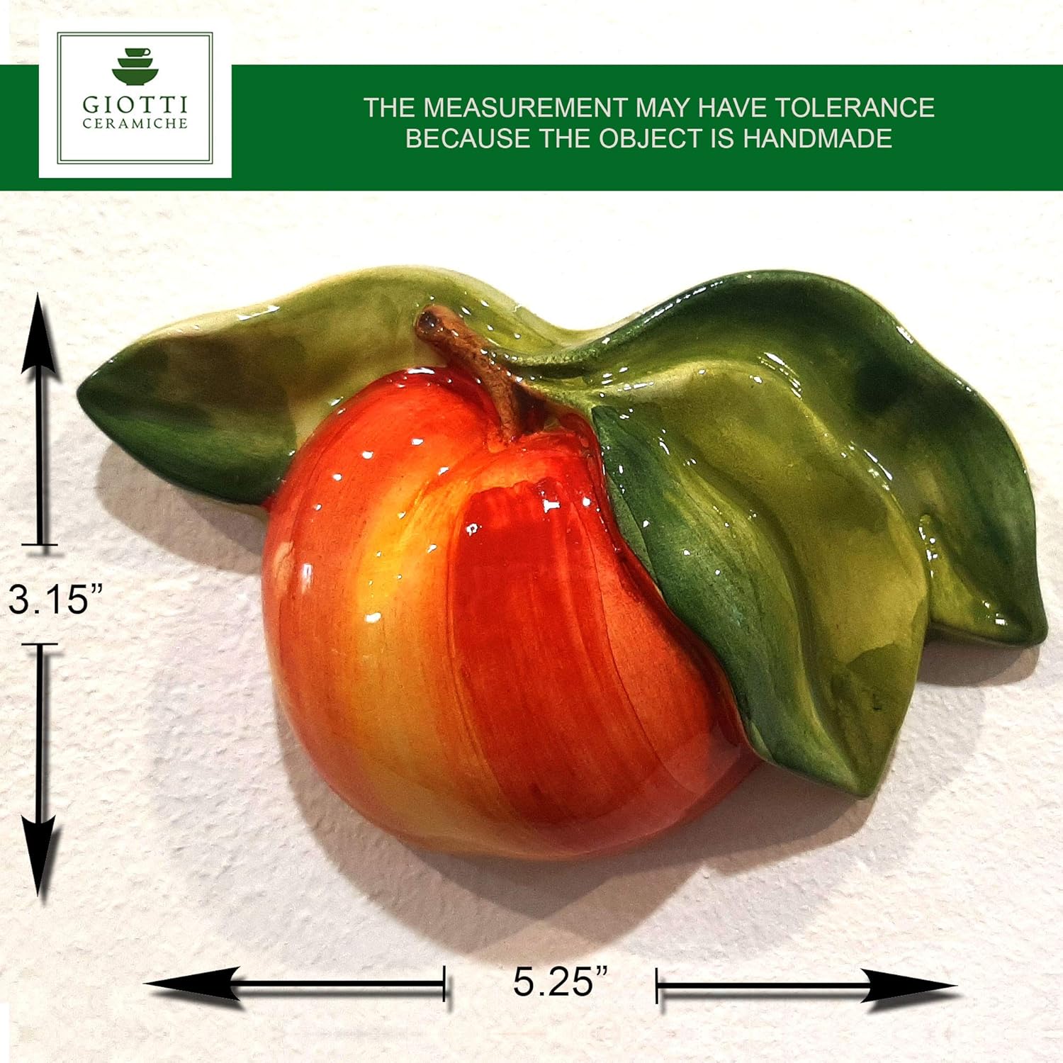 Italian Ceramic Fruits Wall Decor - Painted Apple Pear Pomegranate