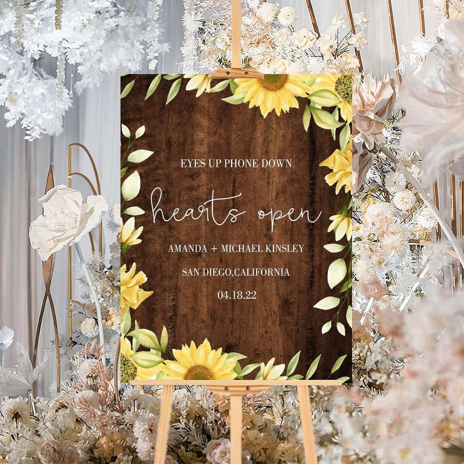Alioyoit Wedding Welcome Sign Brown Wood 12x16 Inch