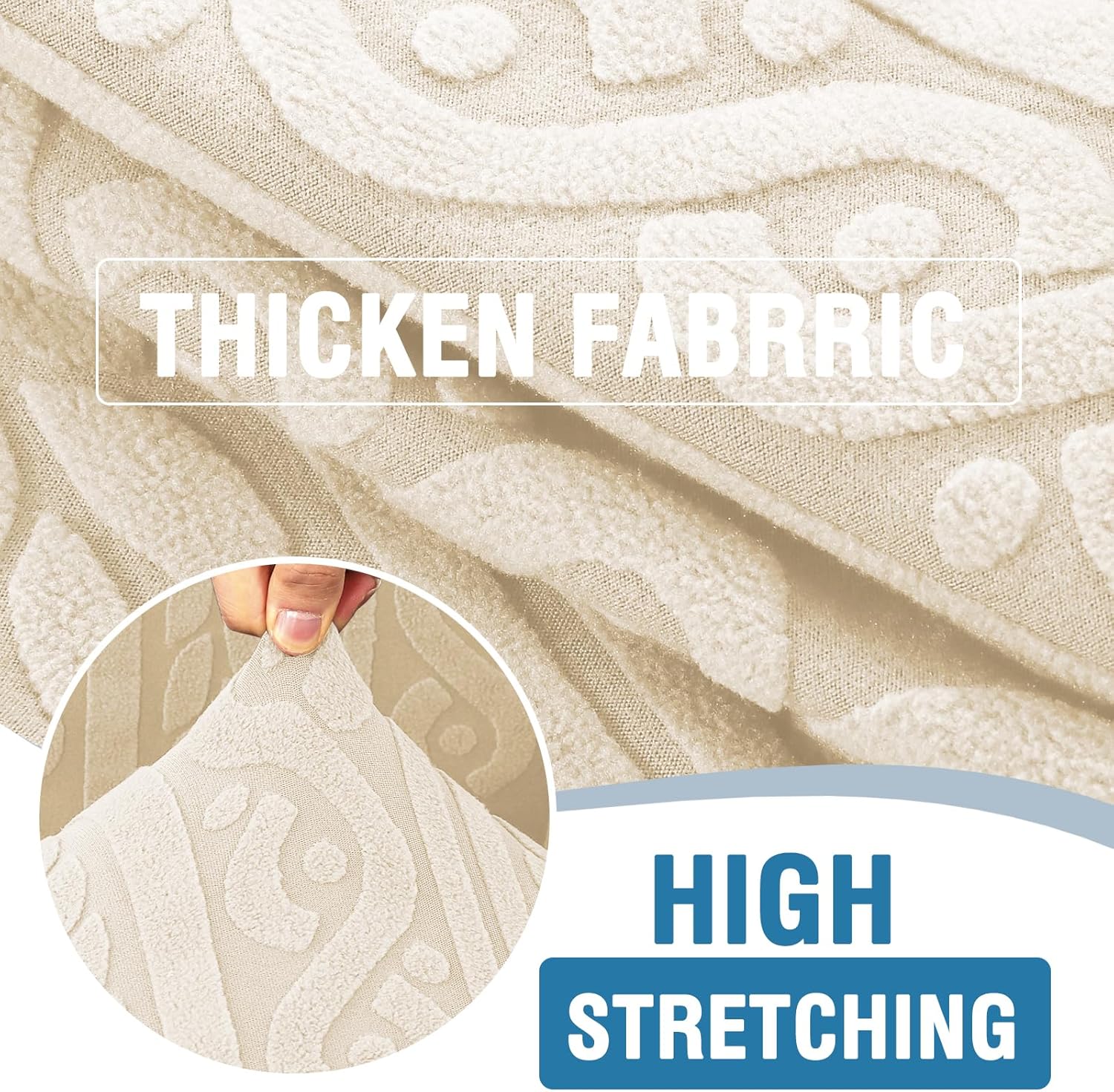 HVERSAILTEX Chair Cover Stretch Slipcover for Couches Ivory 30-40