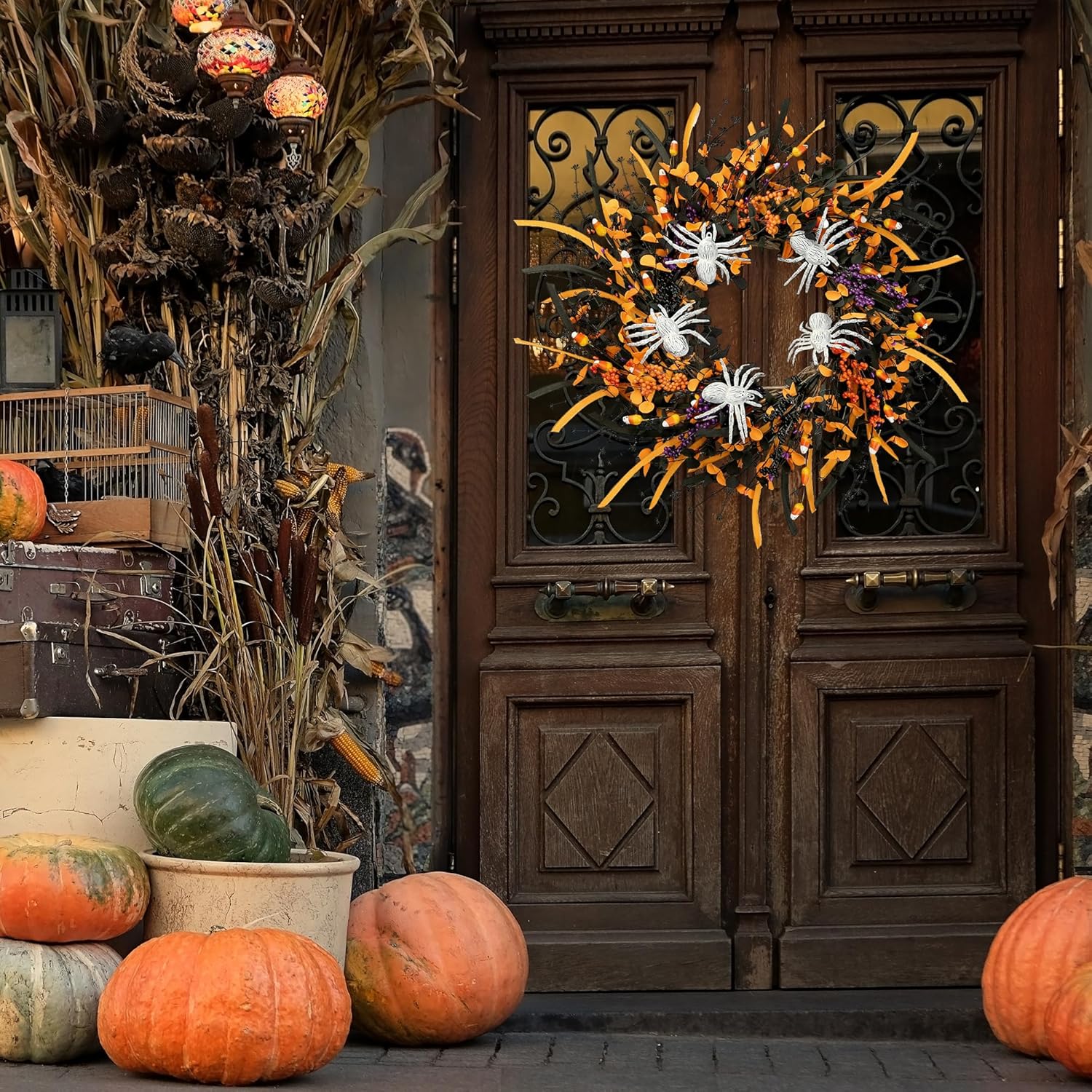 Sggvecsy Halloween Wreath 23 Inch Decor