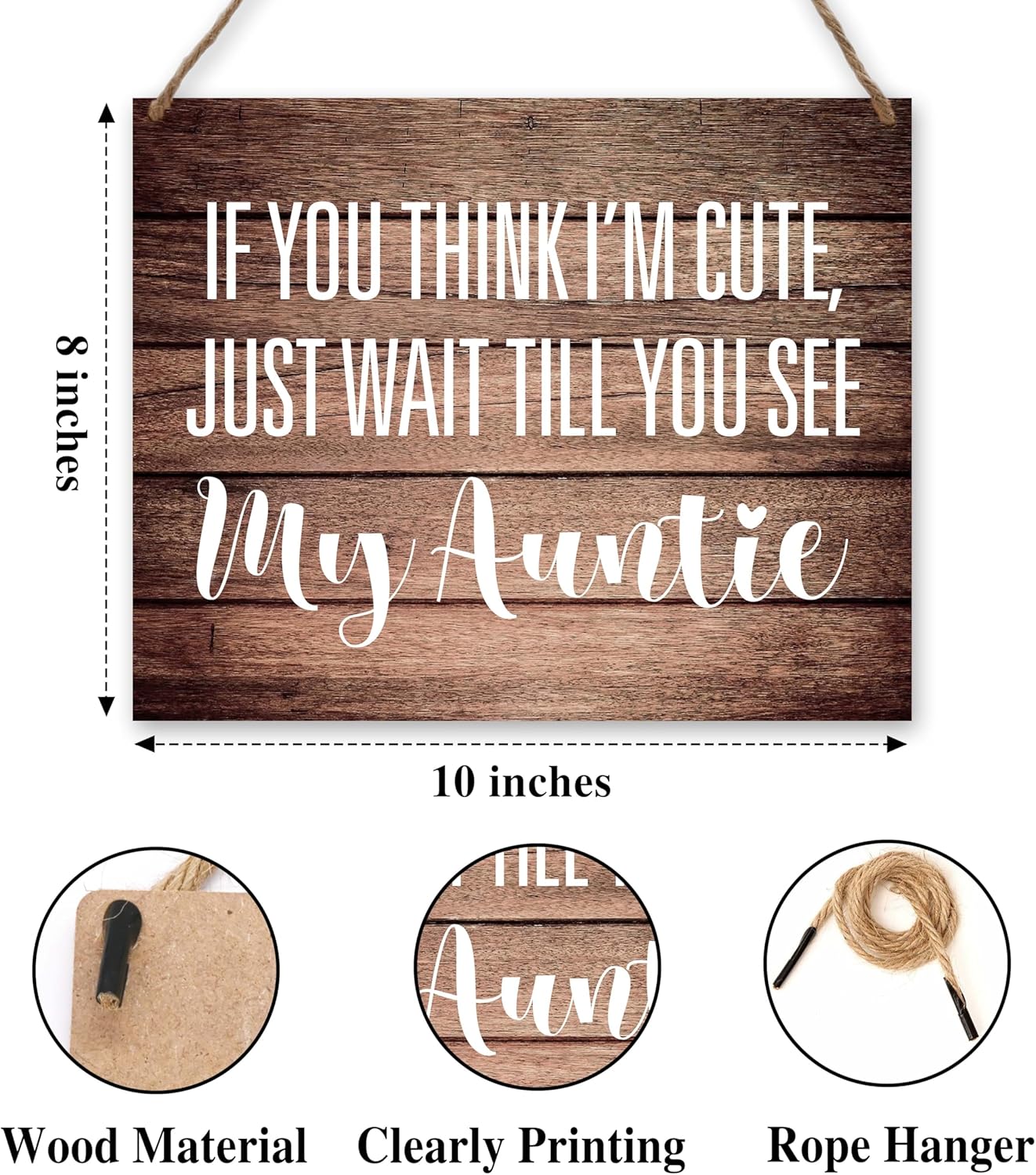 Wood Wedding Wall Sign with Jute Rope Hanging