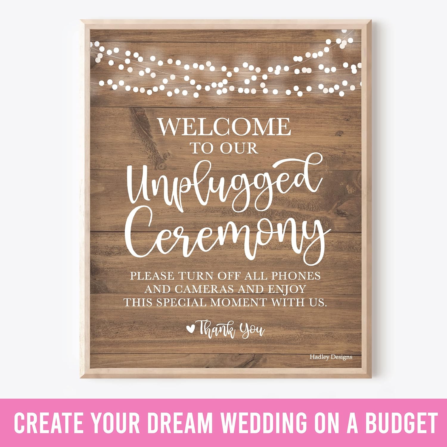 Hadley Designs 9 Rustic Wedding Signs Set
