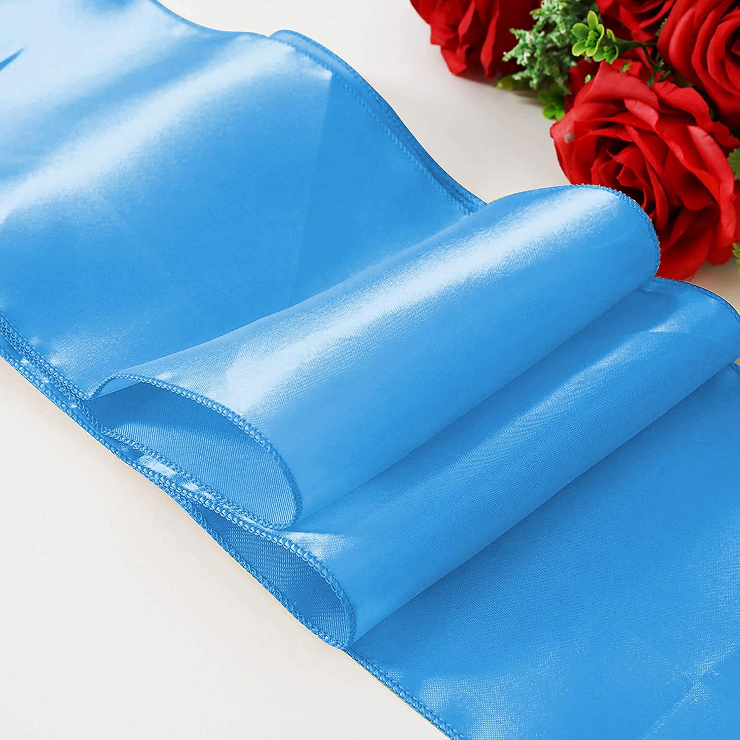 Obstal 10 PCS Satin Chair Sashes Bows for Wedding Reception 1