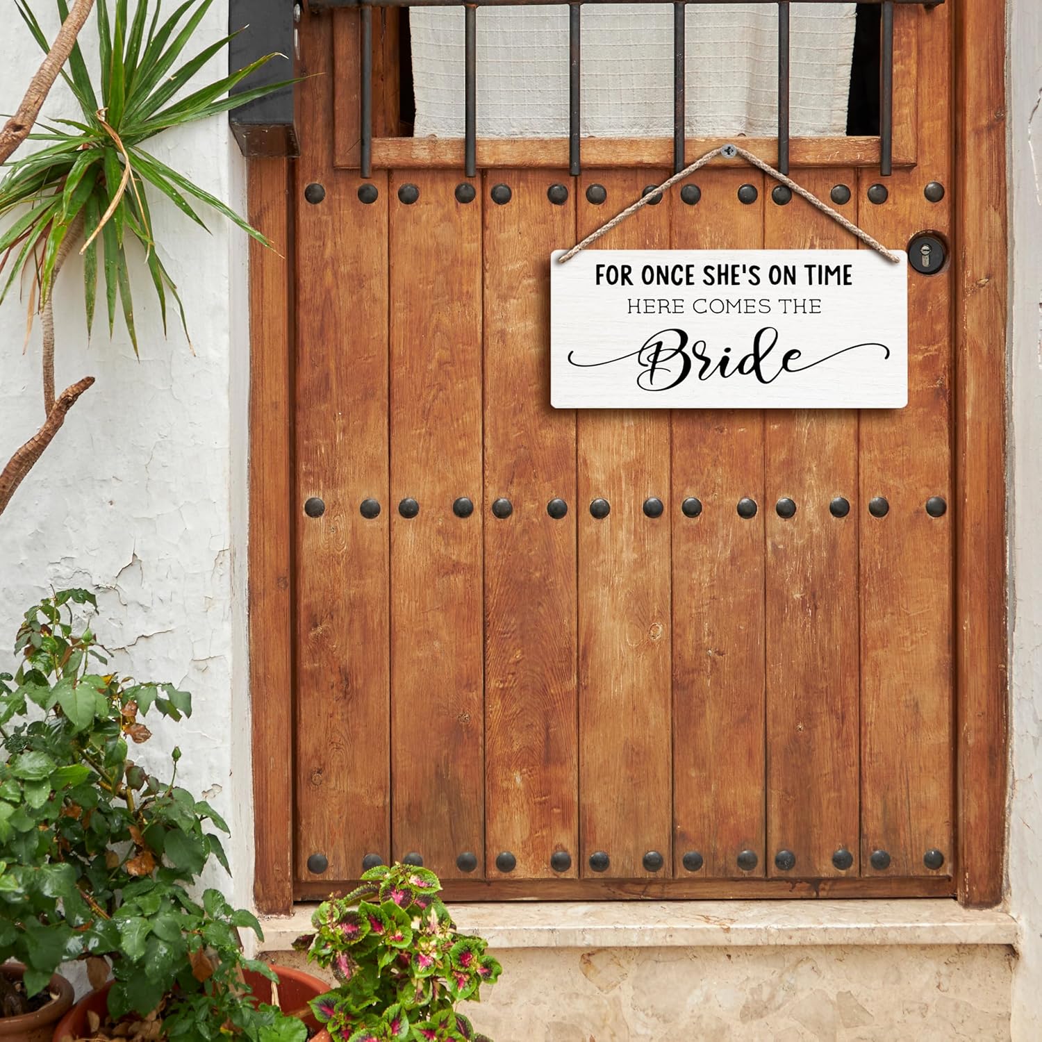 Here Comes the Bride Wood Sign for Wedding 12x6