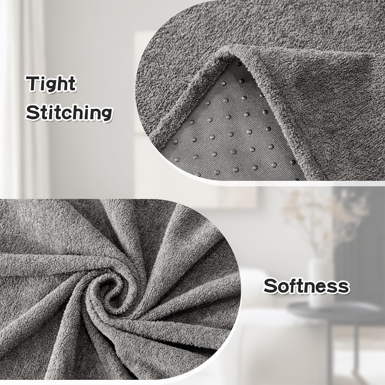 Mysky Home Sectional Couch Covers for Dogs 2 Piece Dark Grey