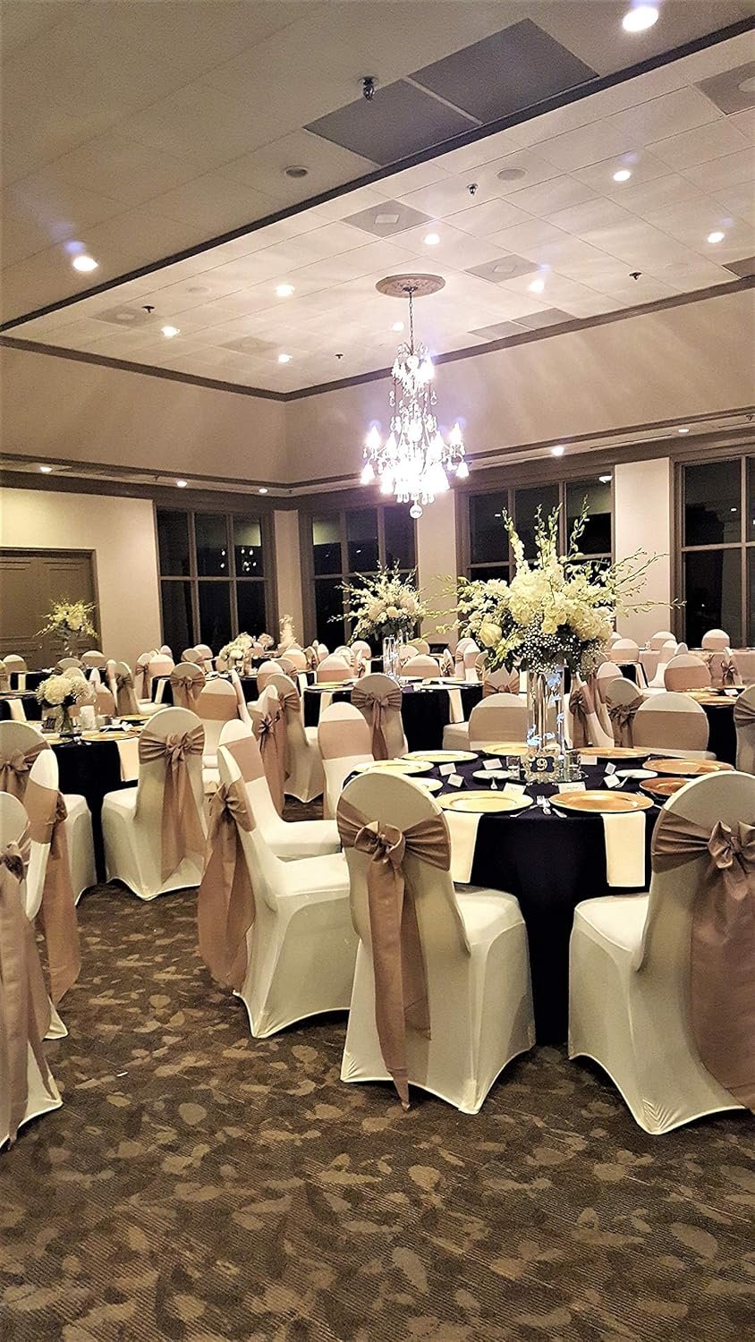 Obstal 10 PCS Satin Chair Sashes Bows for Wedding Reception 1