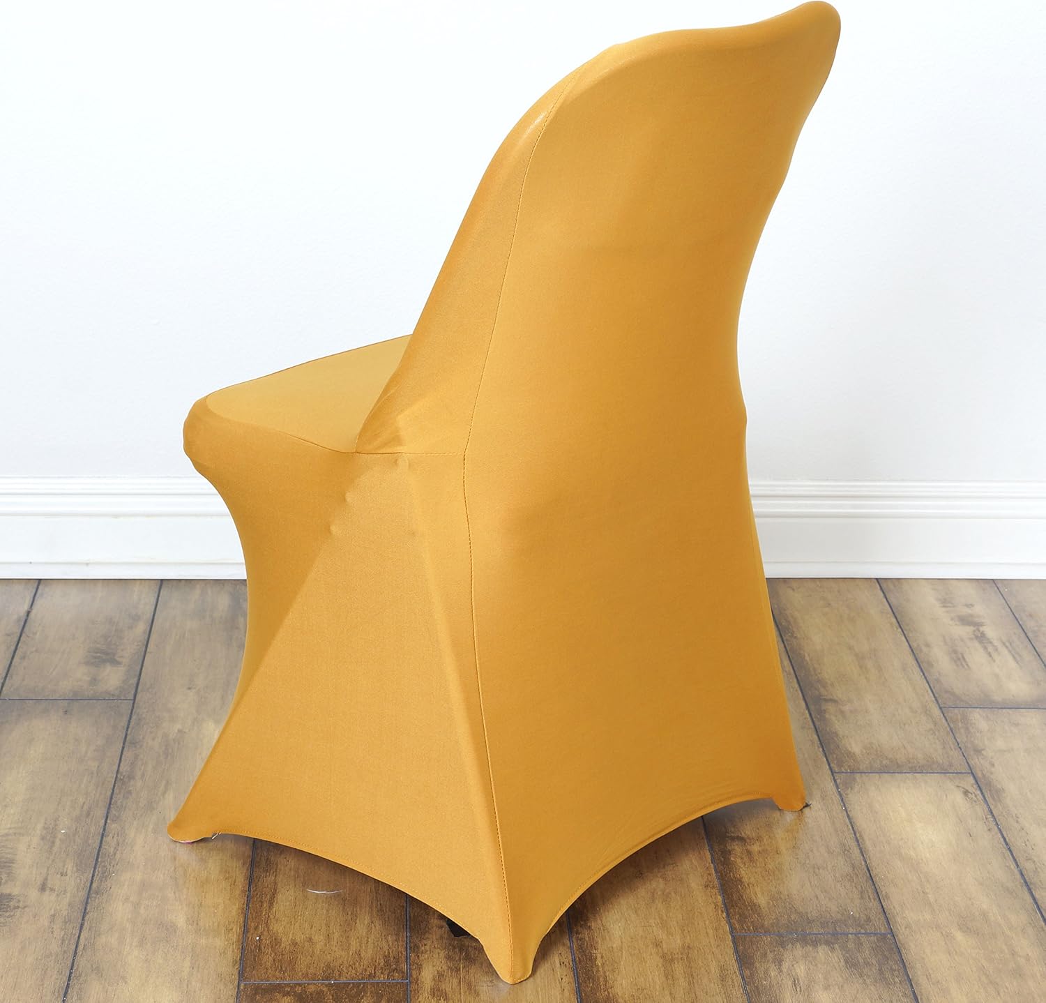 6pcs Gold Spandex Folding Chair Covers for Parties