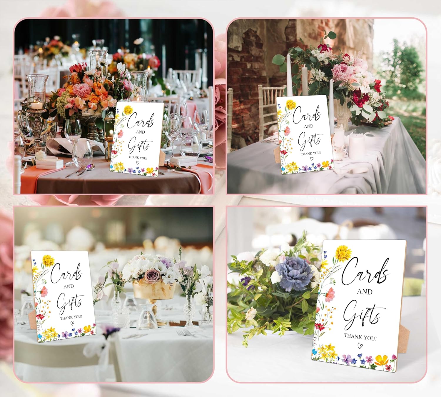 Wooden Tabletop Wedding Sign with Stand Pack of 1