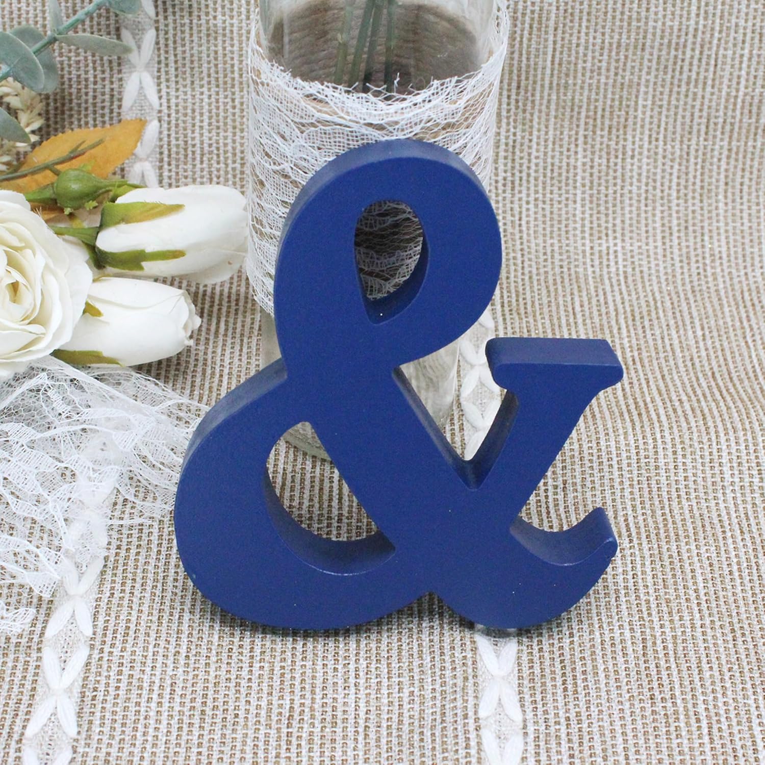Mr Mrs Wooden Letters Wedding Table Decor Dark Blue
