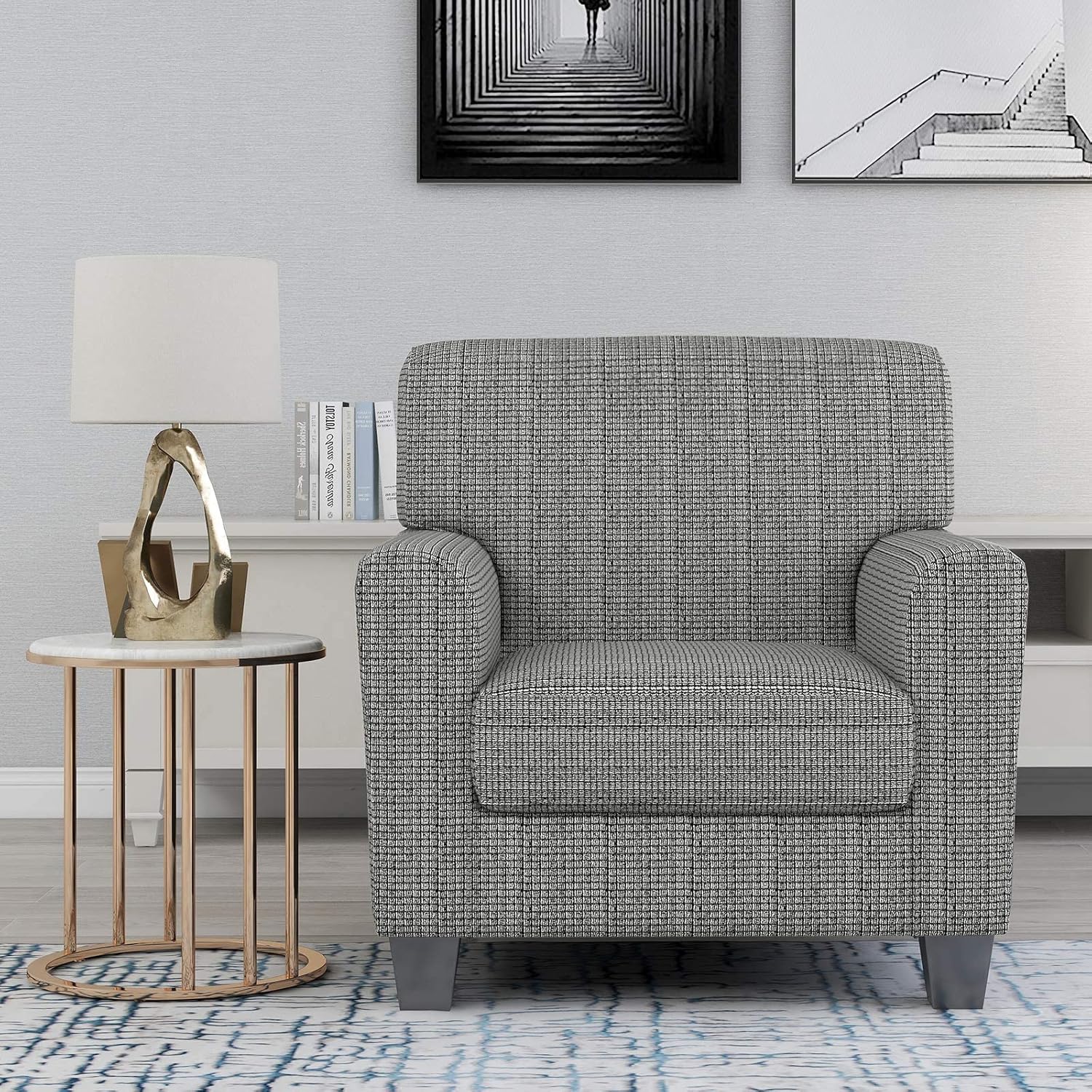 2 Piece Chair Covers for Living Room with Arms