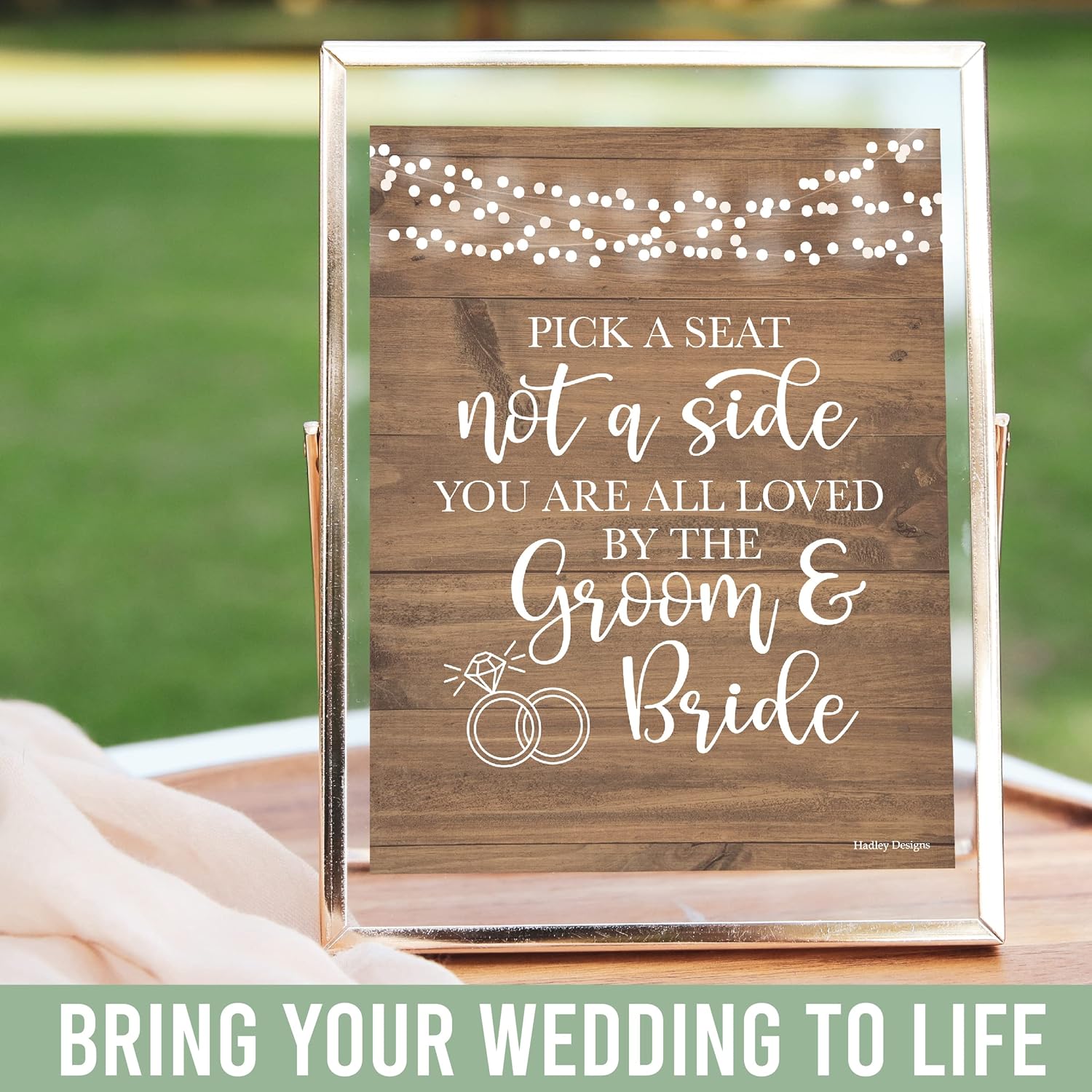 Hadley Designs 9 Rustic Wedding Signs Set