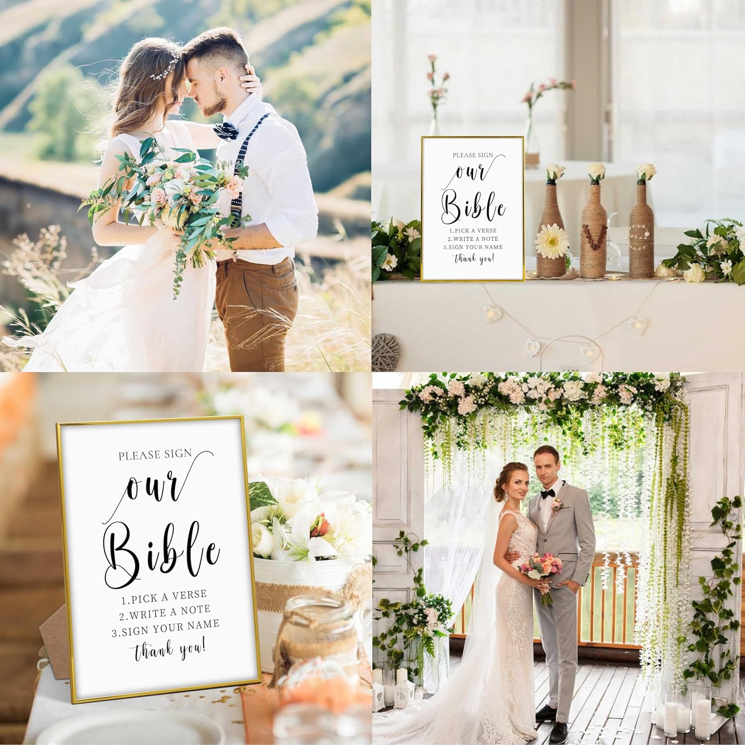 Gold Frame Wood Wedding Sign 8X 11 Elegant Classic Style