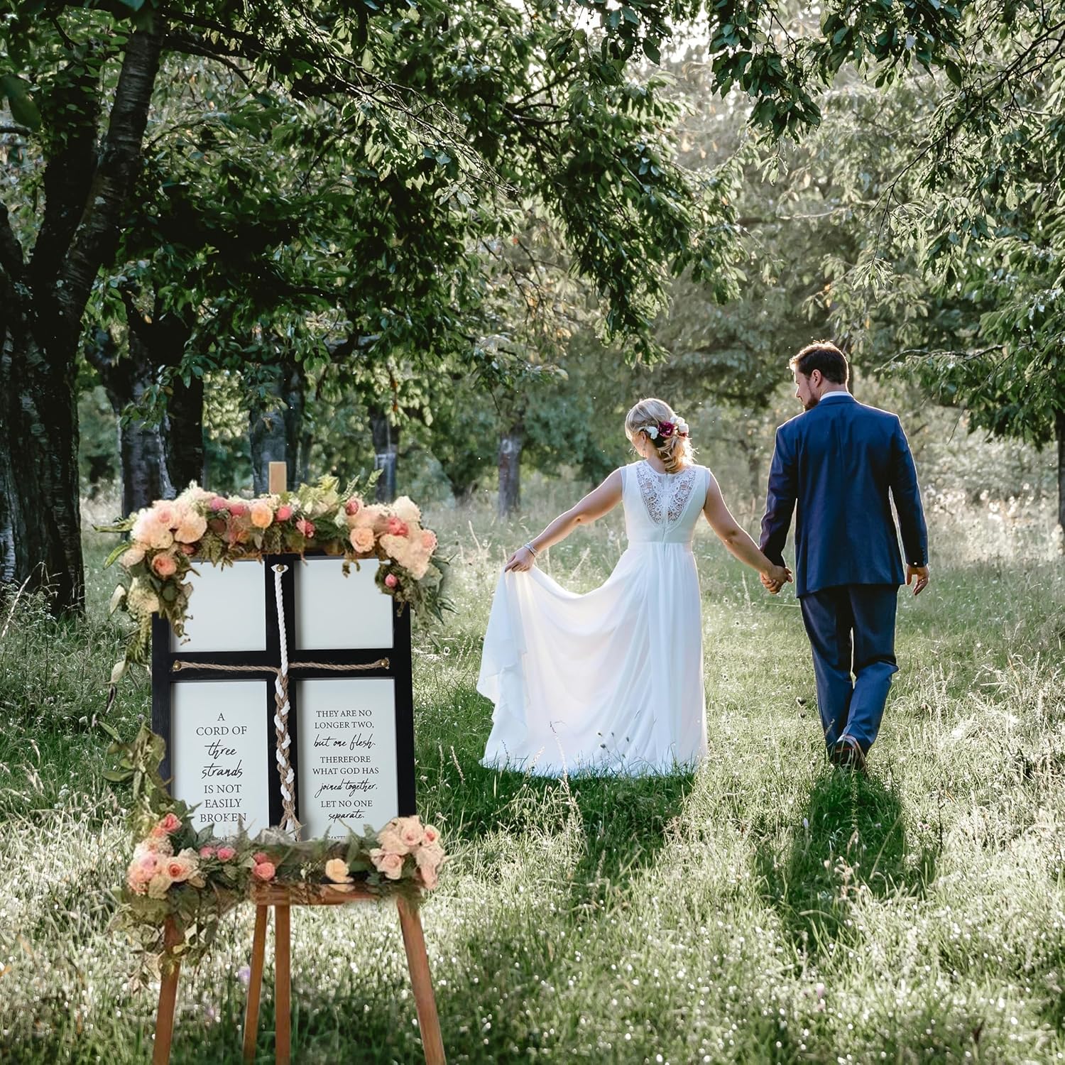 LOSOUR 3 Strand Wedding Unity Cord Sign 17x23in