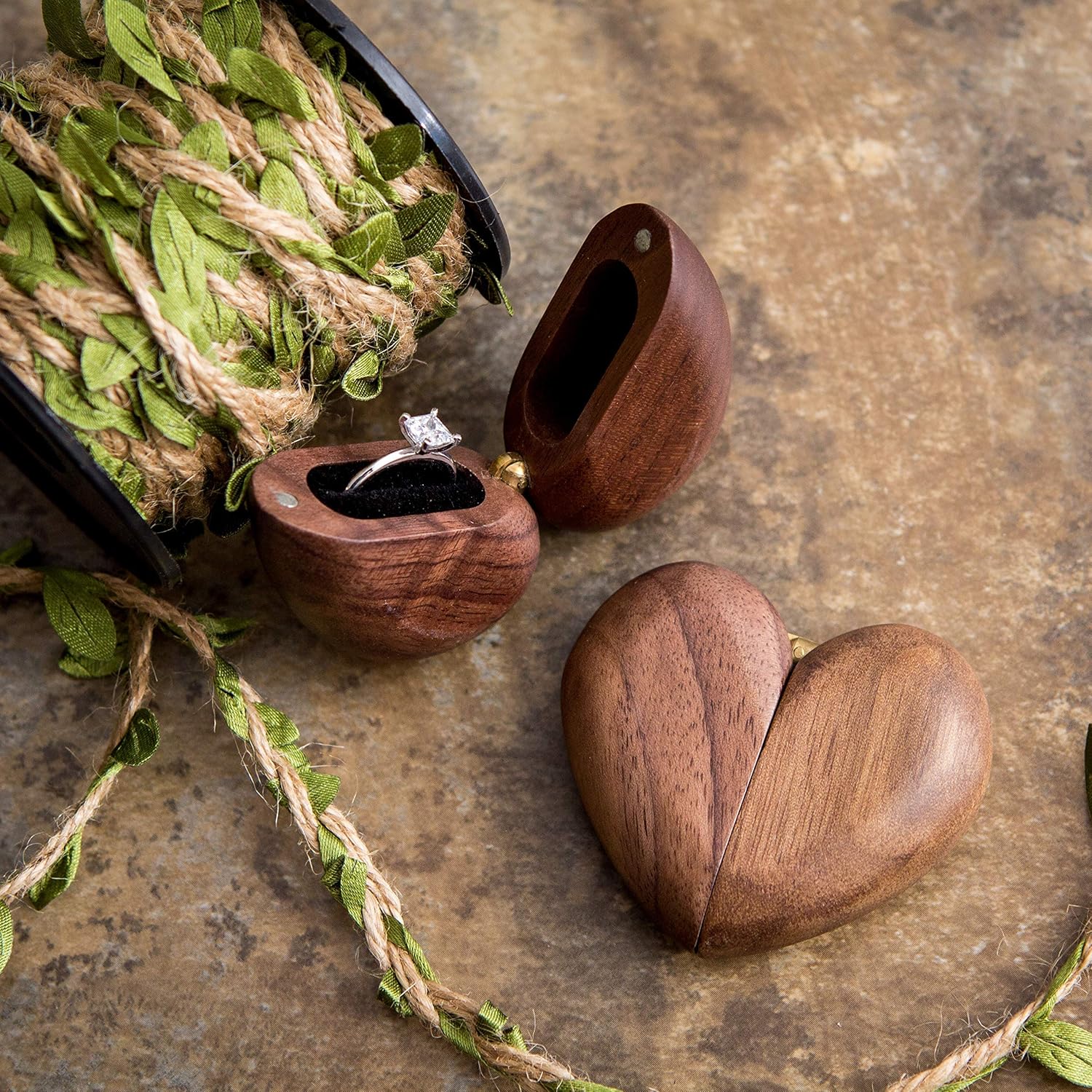 MUUJEE Heart Shaped Secret Engagement Ring Box